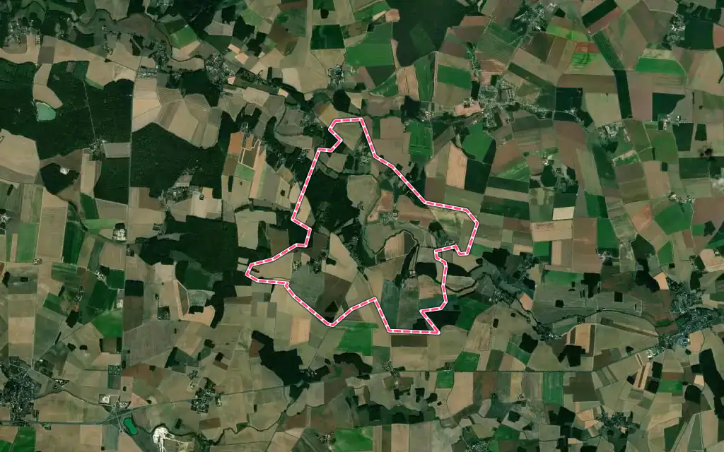 Vue satellite de Dagny avec ses contours administratifs