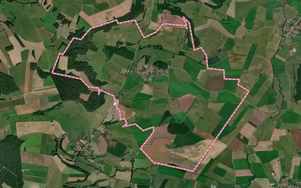 Vue satellite de Daillecourt avec ses contours administratifs