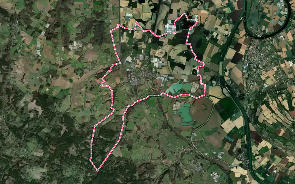 Vue satellite de Damazan avec ses contours administratifs