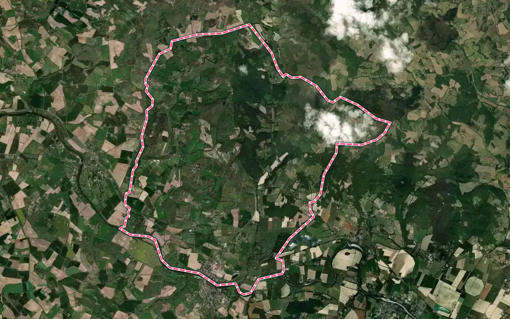 Vue satellite de Damiatte avec ses contours administratifs