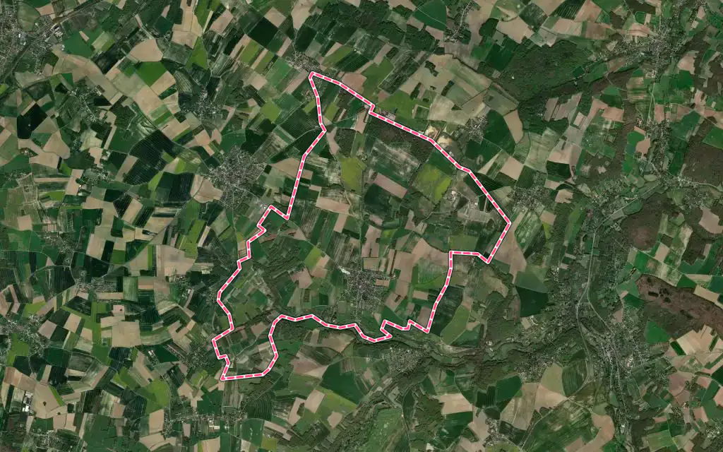 Vue satellite de Dammartin-en-Serve avec ses contours administratifs