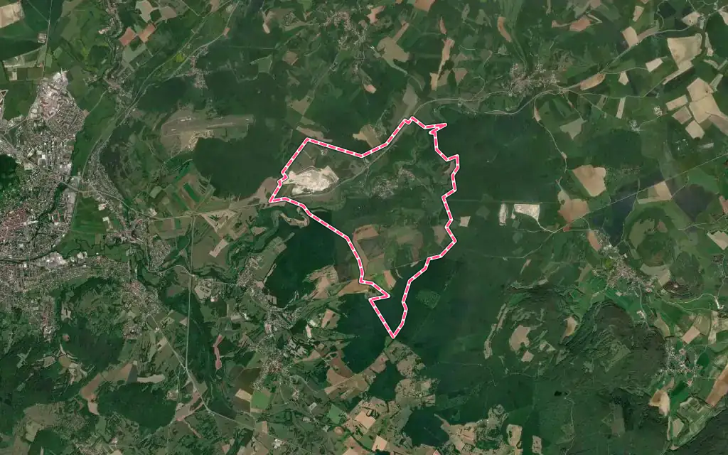 Vue satellite de Dampvalley-lès-Colombe avec ses contours administratifs