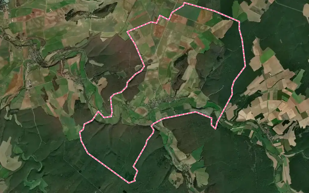 Vue satellite de Dancevoir avec ses contours administratifs