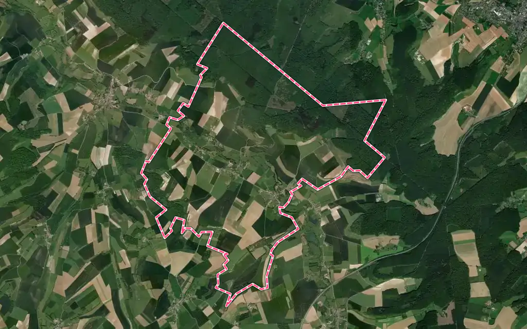 Vue satellite de Dancourt avec ses contours administratifs