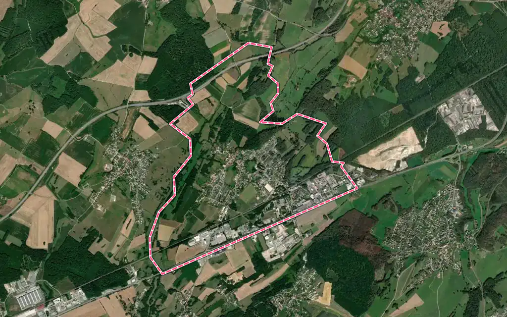 Vue satellite de Dannemarie-sur-Crète avec ses contours administratifs