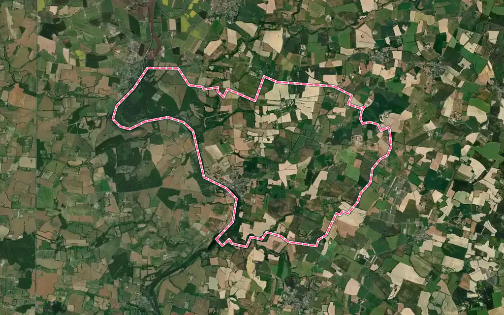 Vue satellite de Daon avec ses contours administratifs