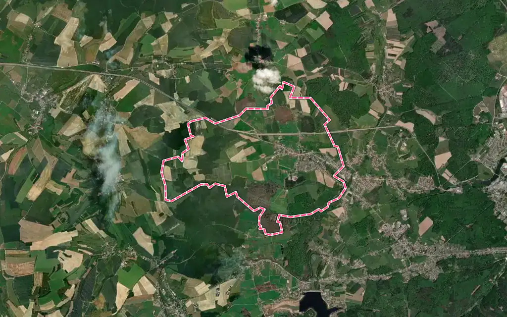 Vue satellite de Darnieulles avec ses contours administratifs