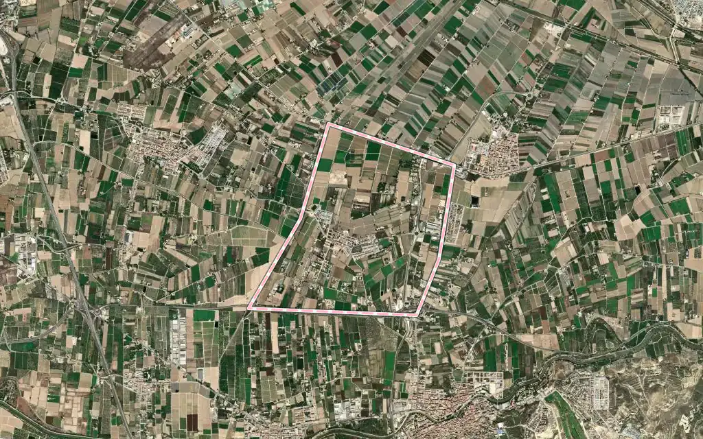 Vista satélite de Daya Vieja con su contorno administrativo