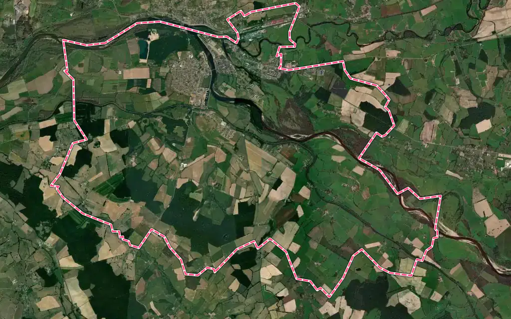 Vue satellite de Decize avec ses contours administratifs
