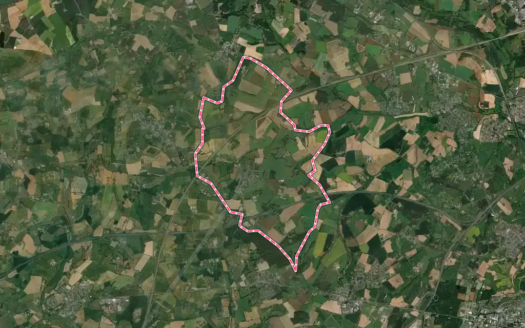 Vue satellite de Degré avec ses contours administratifs