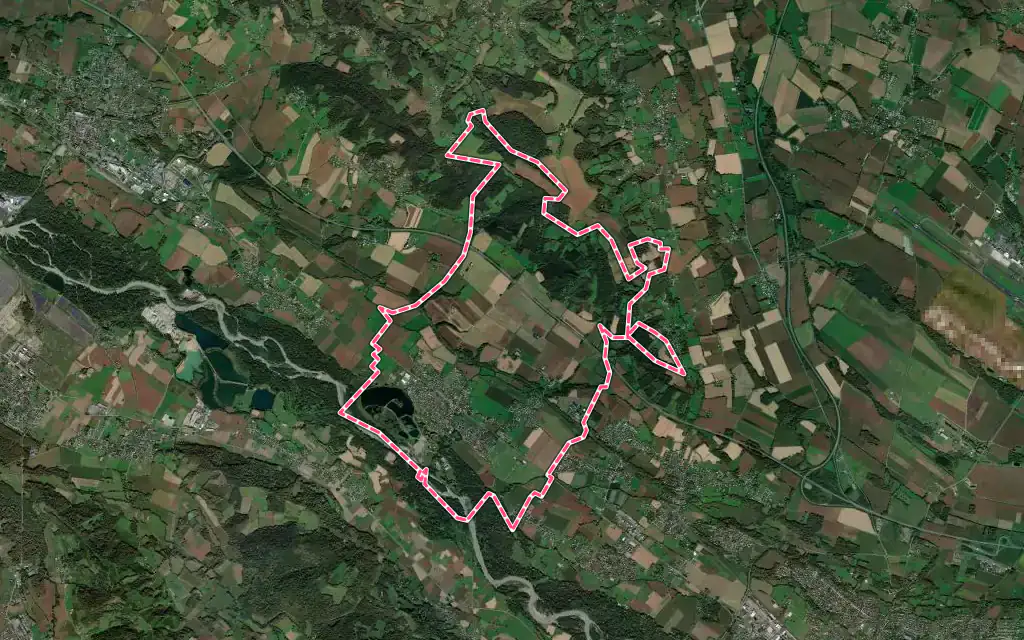 Vue satellite de Denguin avec ses contours administratifs
