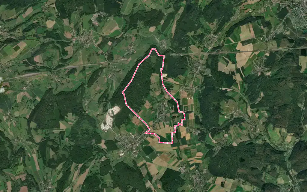 Vue satellite de Désandans avec ses contours administratifs