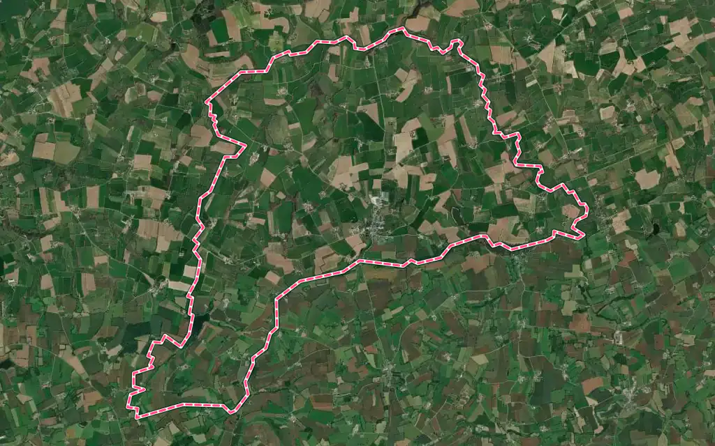 Vue satellite de Désertines avec ses contours administratifs
