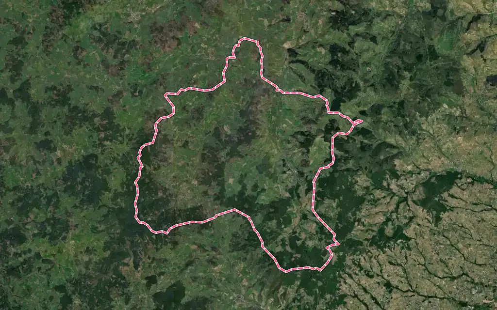 Vue satellite de Deux-Grosnes avec ses contours administratifs