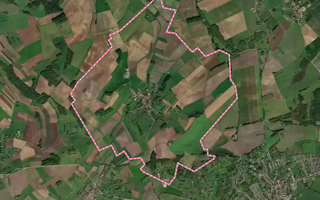 Vue satellite de Deuxville avec ses contours administratifs