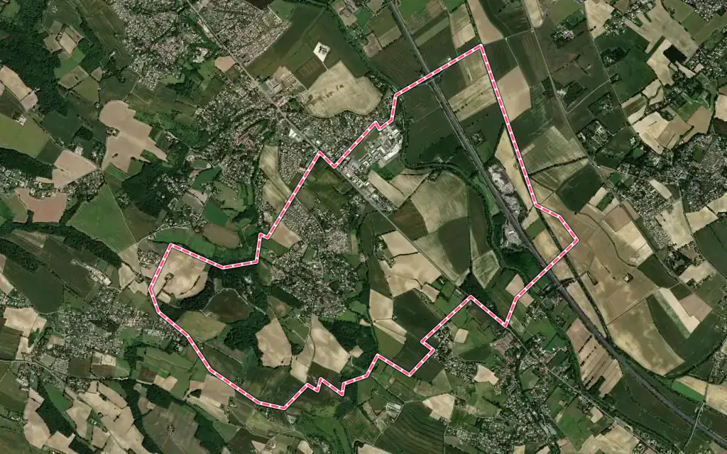 Vue satellite de Deyme avec ses contours administratifs