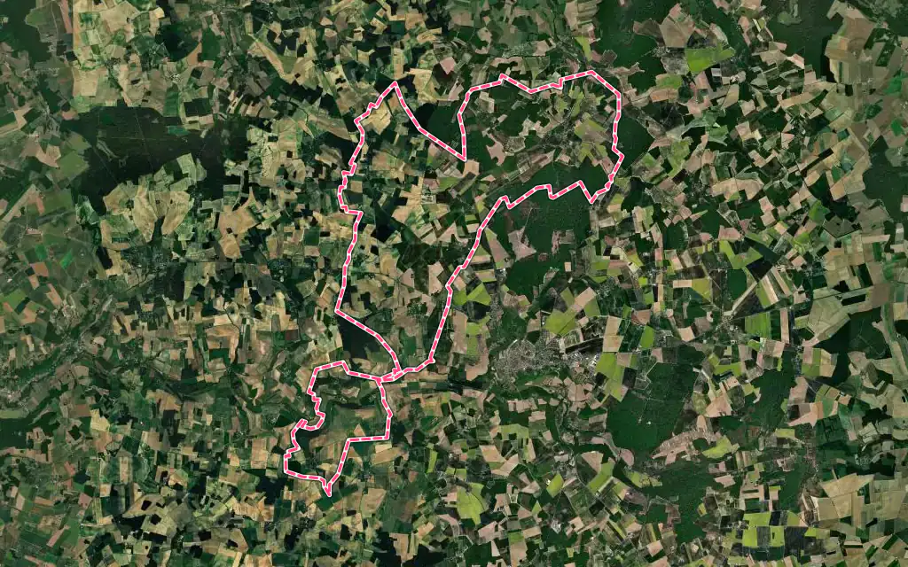 Vue satellite de Dhuys et Morin-en-Brie avec ses contours administratifs