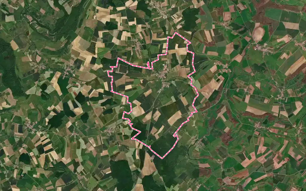Vue satellite de Diarville avec ses contours administratifs