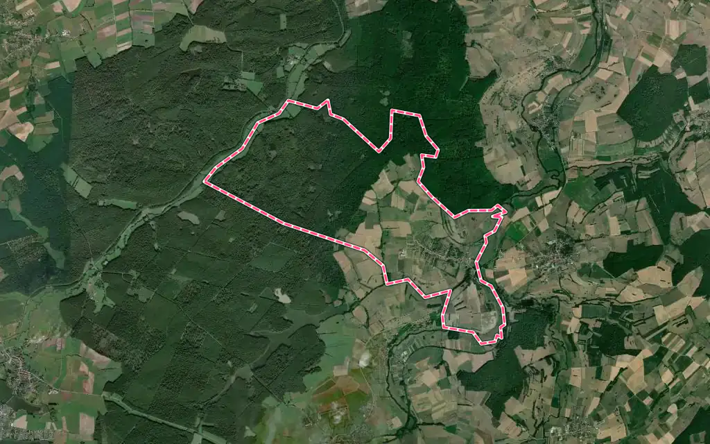 Vue satellite de Diedendorf avec ses contours administratifs