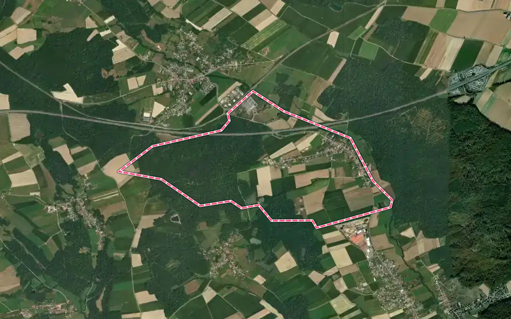 Vue satellite de Diefmatten avec ses contours administratifs