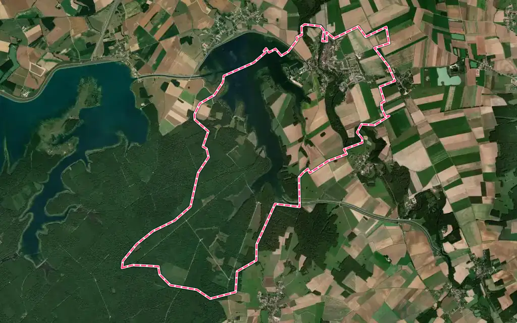 Vue satellite de Dienville avec ses contours administratifs
