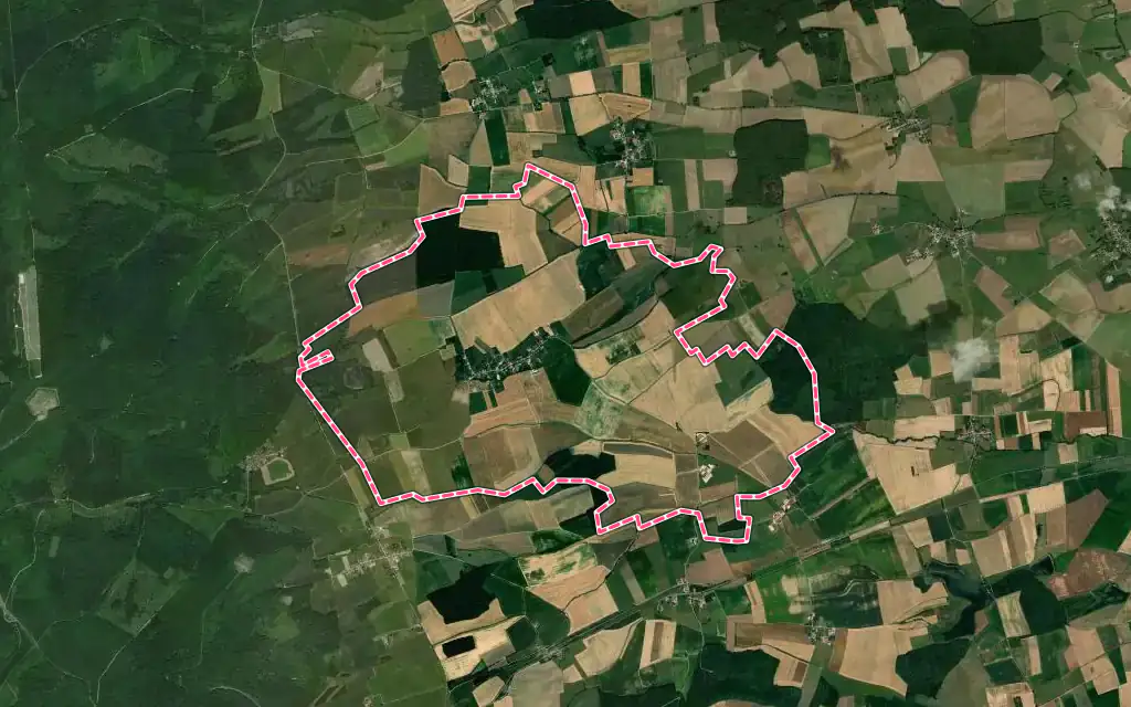 Vue satellite de Dieppe-sous-Douaumont avec ses contours administratifs
