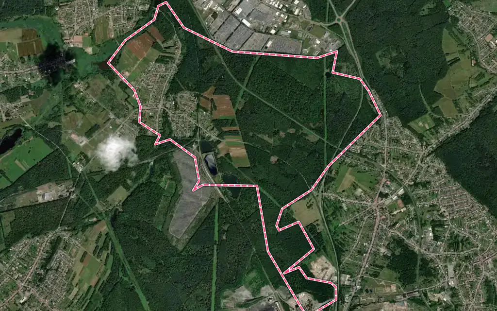 Vue satellite de Diesen avec ses contours administratifs