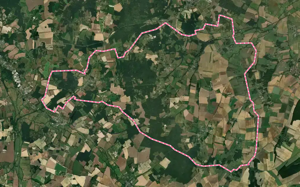 Vue satellite de Diges avec ses contours administratifs