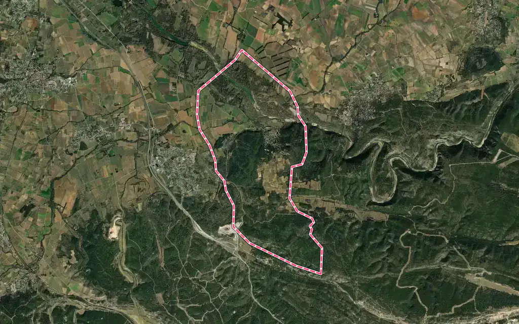 Vue satellite de Dions avec ses contours administratifs
