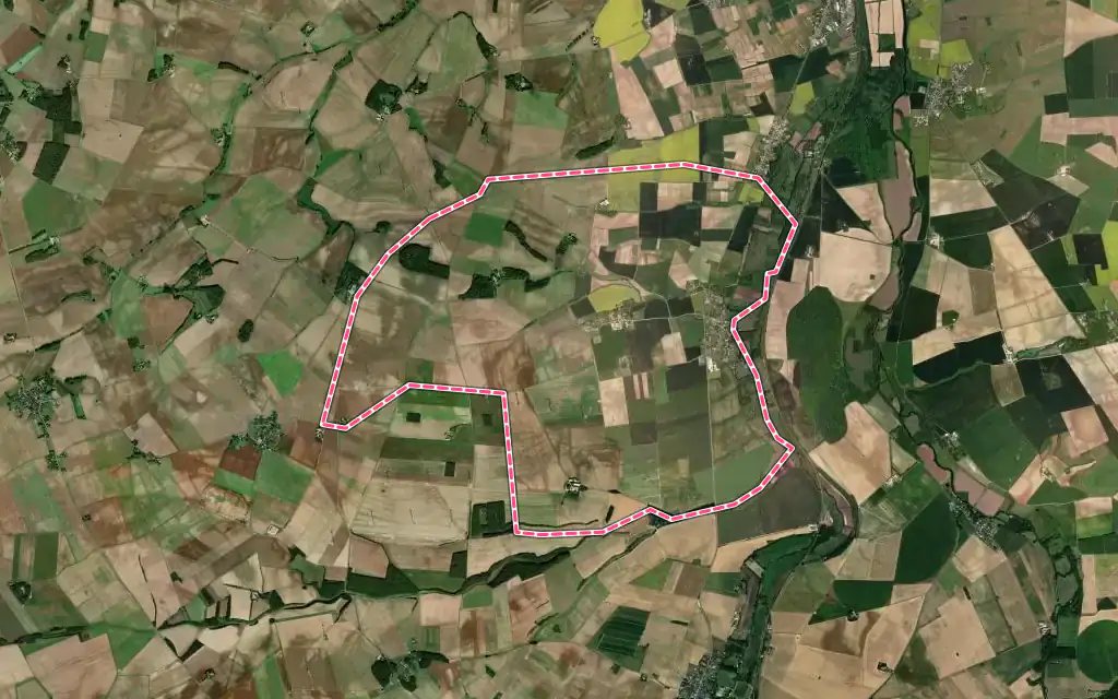 Vue satellite de Diou avec ses contours administratifs
