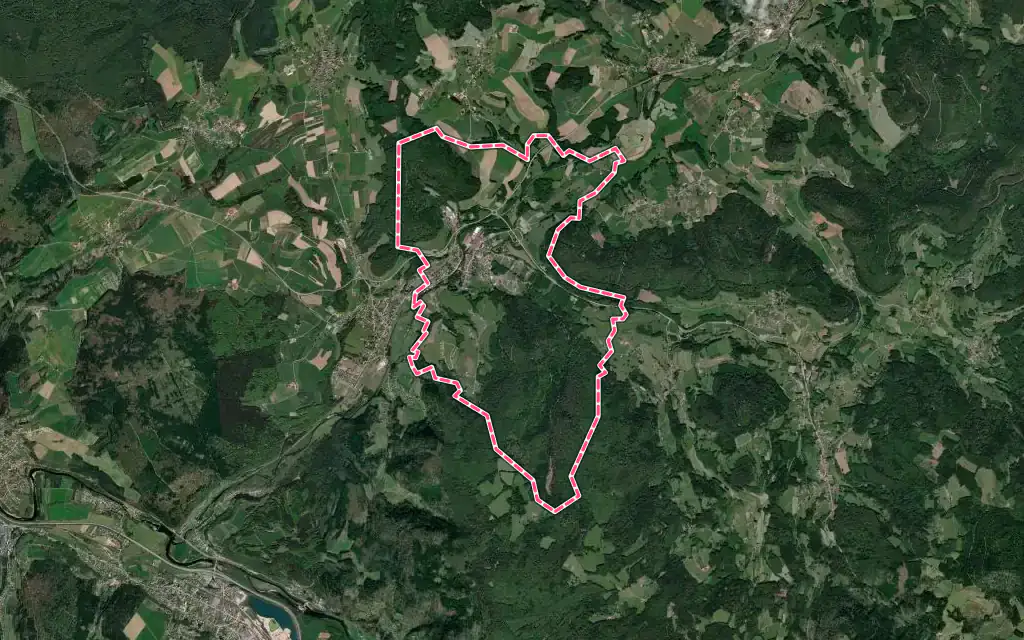 Vue satellite de Docelles avec ses contours administratifs