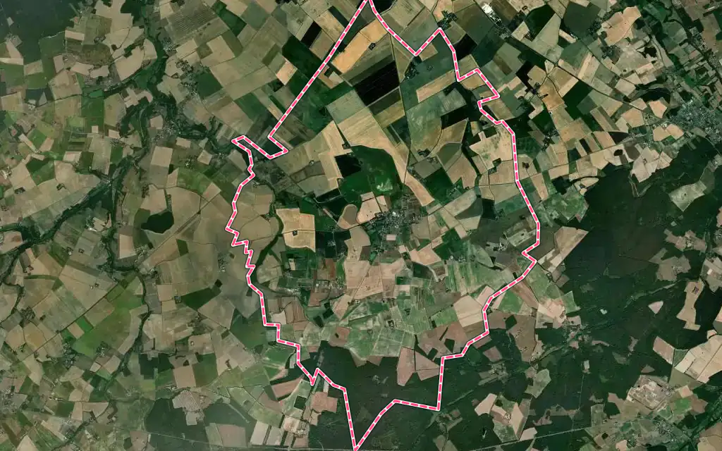 Vue satellite de Dolus-le-Sec avec ses contours administratifs