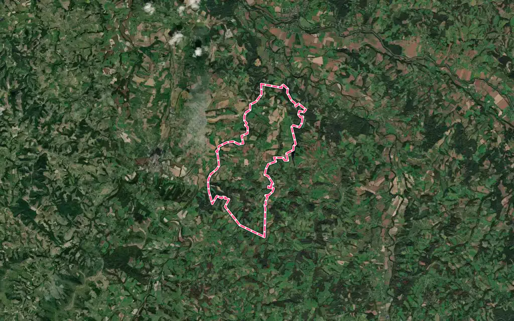 Vue satellite de Domezain-Berraute avec ses contours administratifs