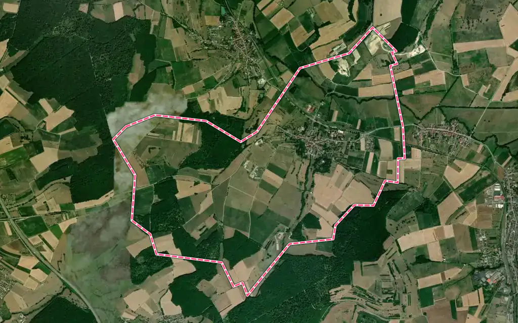 Vue satellite de Domfessel avec ses contours administratifs