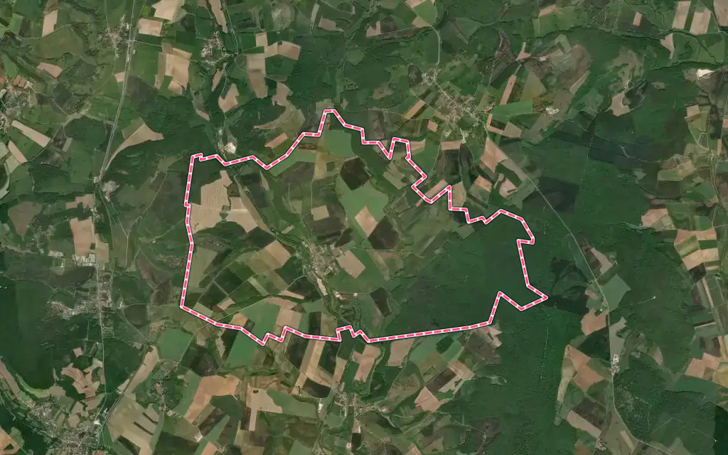 Vue satellite de Dommarien avec ses contours administratifs