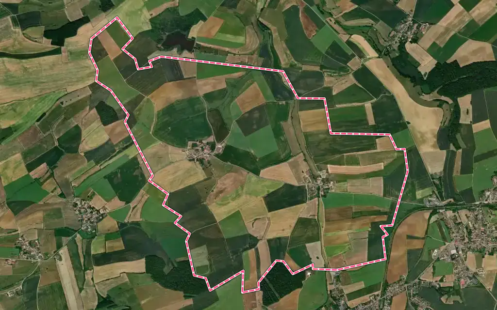 Vue satellite de Domprix avec ses contours administratifs