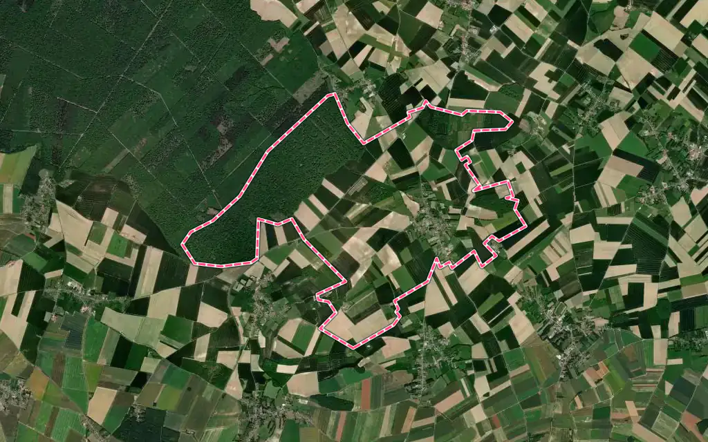 Vue satellite de Domvast avec ses contours administratifs