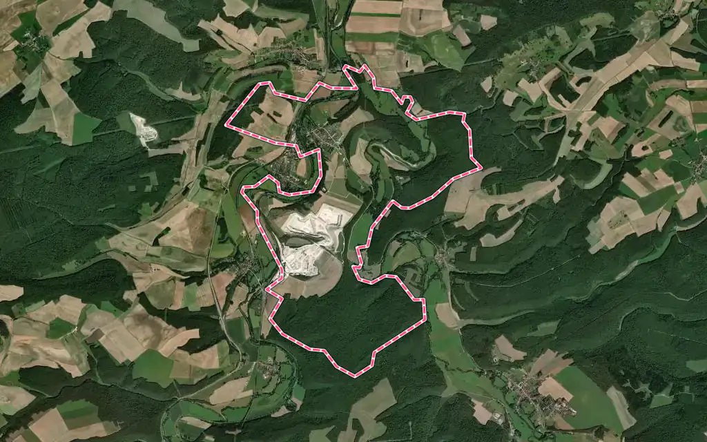 Vue satellite de Donjeux avec ses contours administratifs