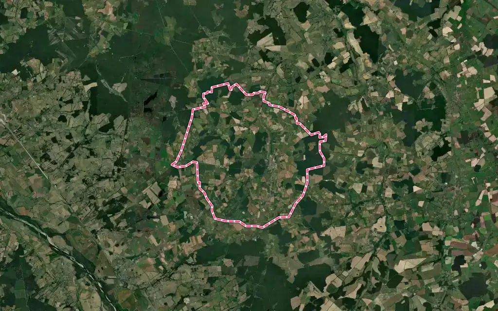 Vue satellite de Dornes avec ses contours administratifs