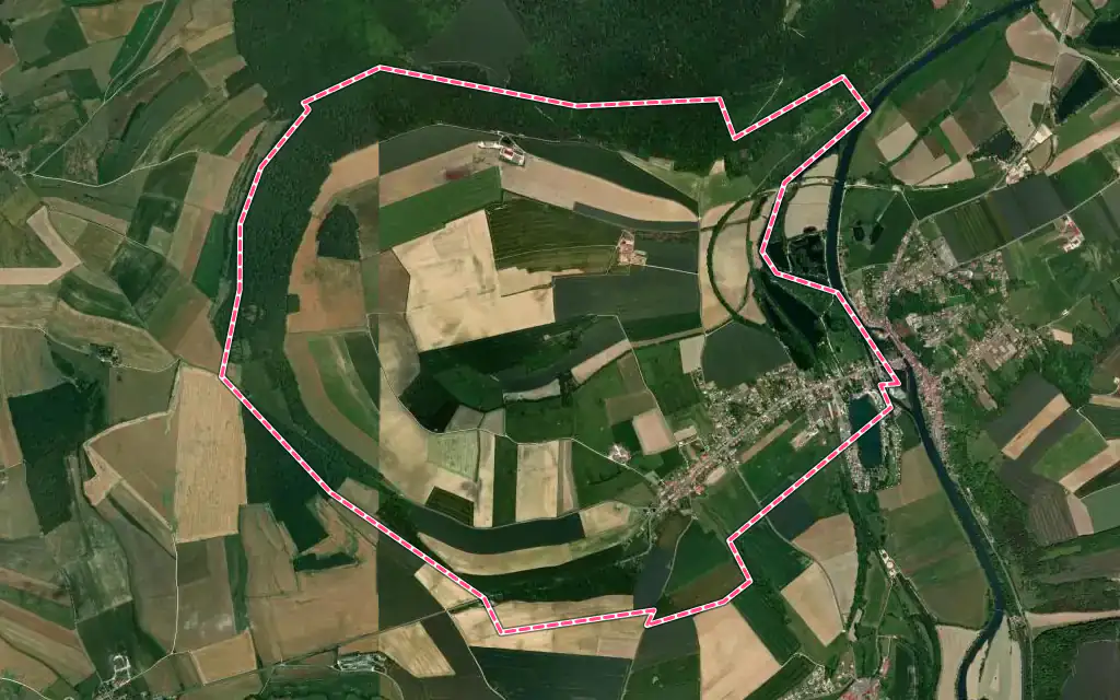 Vue satellite de Doulcon avec ses contours administratifs