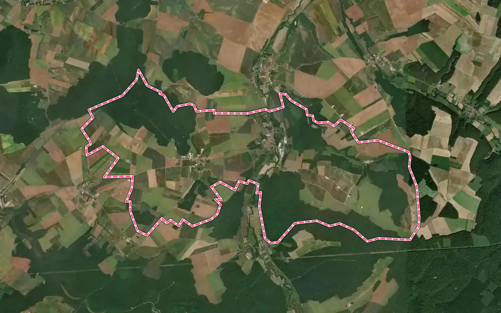 Vue satellite de Doulevant-le-Château avec ses contours administratifs