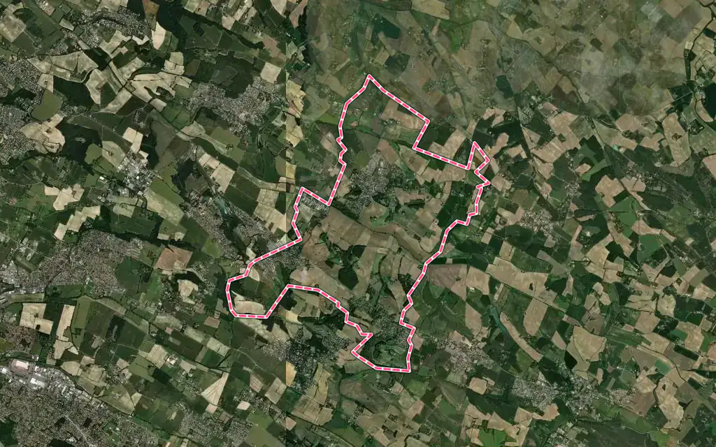 Vue satellite de Drémil-Lafage avec ses contours administratifs