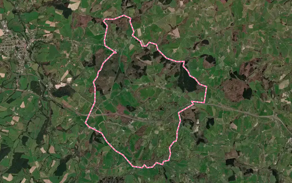 Vue satellite de Droiturier avec ses contours administratifs