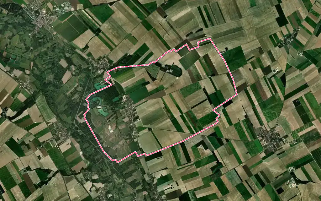 Vue satellite de Droupt-Saint-Basle avec ses contours administratifs