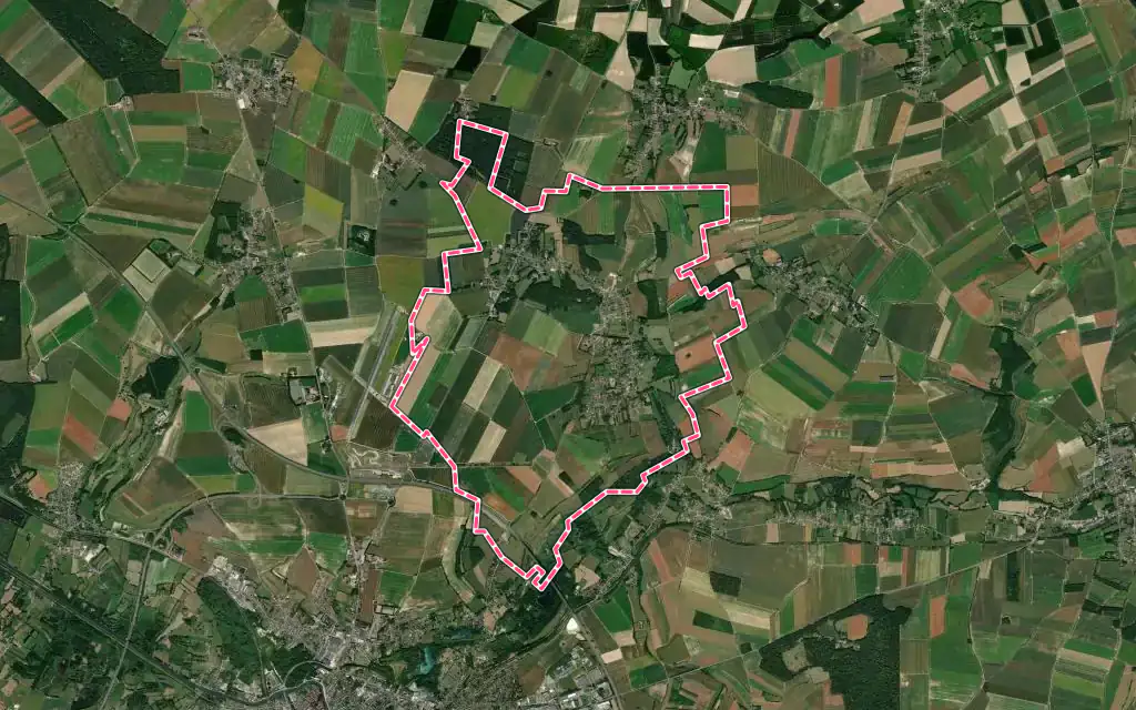 Vue satellite de Drucat avec ses contours administratifs