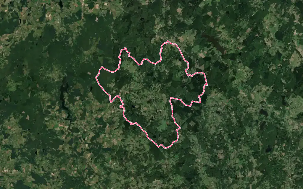 Vue satellite de Dun-les-Places avec ses contours administratifs