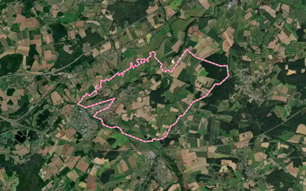 Vue satellite de Duneau avec ses contours administratifs