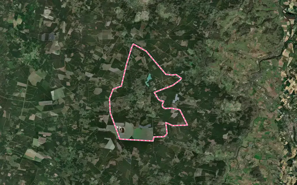 Vue satellite de Durance avec ses contours administratifs