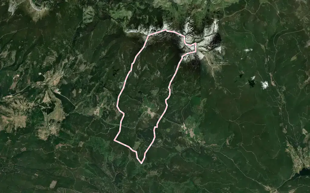 Vista satélite de Duruelo de la Sierra con su contorno administrativo