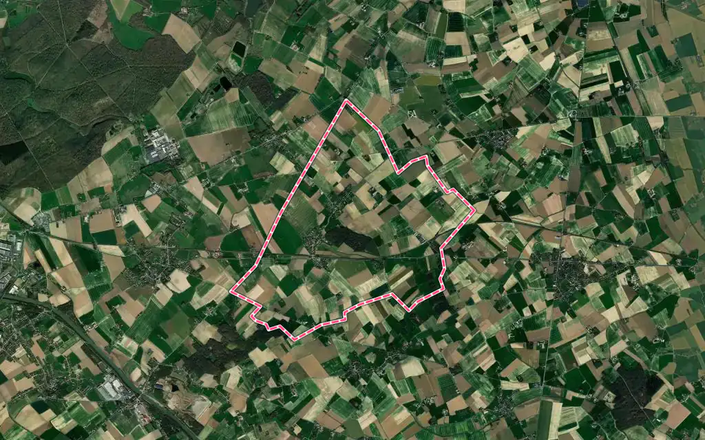 Vue satellite de Ebblinghem avec ses contours administratifs